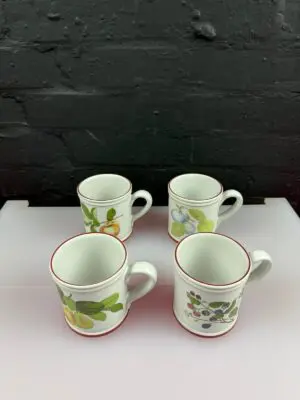 4 x Denby Tankard A Collection Of Fruit Tea / Coffee Mugs 3.75" High Set