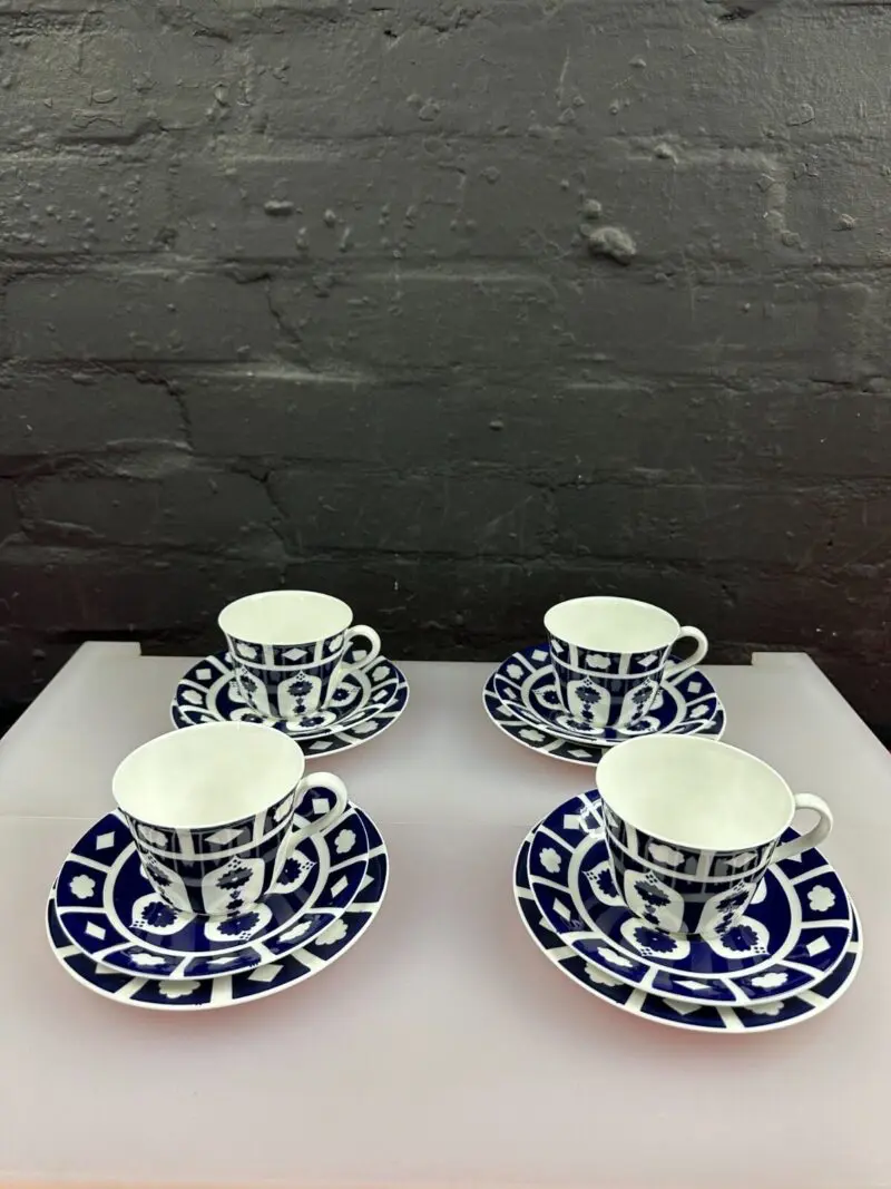 4 x Royal Crown Derby Unfinished Imari 1128 Leigh Tea Trios Cups Saucers Plates