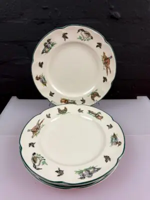 5 x Johnson Brothers Brookshire Ducks Pheasant Dinner Plates 27 cm Wide Set