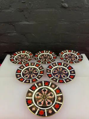6 Royal Crown Derby Old Imari 1128 Tea / Side Plates 16 cm Wide Set 2nd Quality