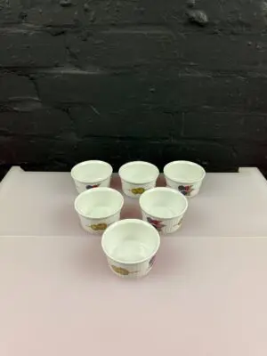 6 Royal Worcester Evesham M Ramekins Dishes 3.25" Wide x 1.75" High No Gold