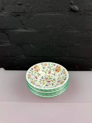 6 x Minton Haddon Hall Cereal Bowls 6.5" Wide Set