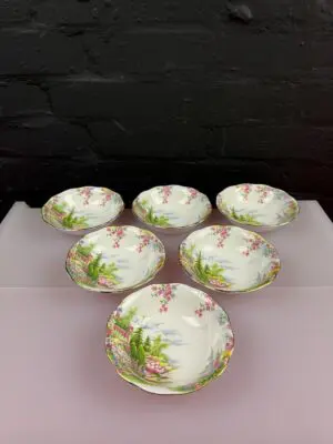 6 x Royal Albert Kentish Rockery Fruit Cereal Bowls 13.5 cm Wide Set RARE