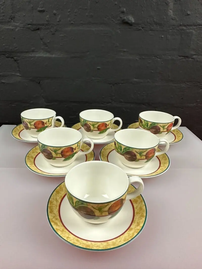 6 x Royal Doulton Everyday Augustine T.C. 1196 Tea Cups and Saucers Set