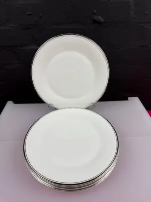 6 x Royal Doulton Platinum Concord H5048 Dinner Plates 27 cm Wide Set