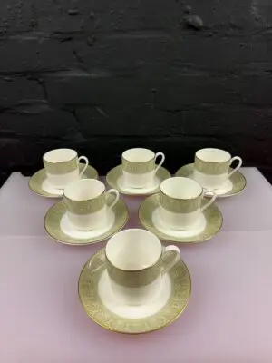 6 x Royal Doulton Sonnet H5012 Coffee Cups and Saucers Set