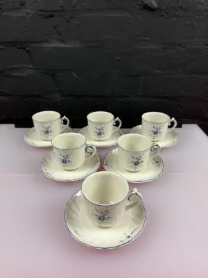 6 x Villeroy & and Boch Luxembourg Vieux Espresso Coffee Cups and Saucers Set