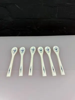 6 x Villeroy & and Boch Luxembourg Vieux Rare Set Of Porcelain Spoons 5.5" Long