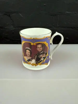 Aynsley 1997 50th Wedding Anniversary Queen & Prince Philip Mug 9.5 cm High