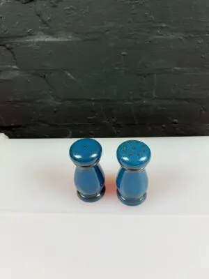 Denby Boston Blue Tall Salt and Pepper Pots Cruet 4.25" High Set