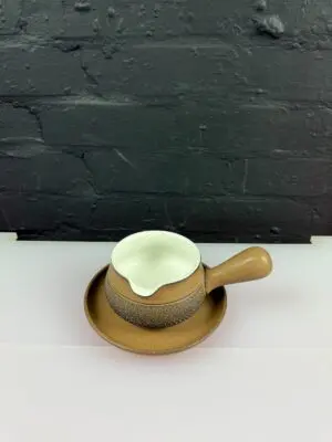 Denby Cotswold Gravy Boat / Sauce Jug and Stand / Drip Plate Set