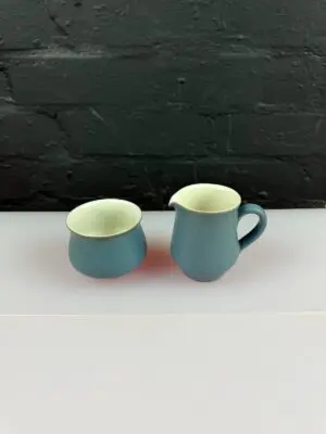Denby Echo Milk / Cream Jug 3.5" and Open Sugar Bowl Set