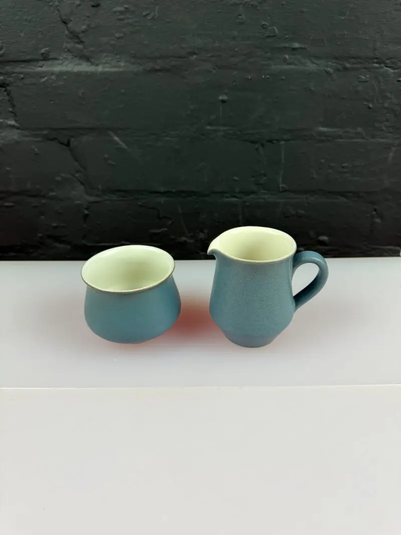Denby Echo Milk / Cream Jug 3.5" and Open Sugar Bowl Set