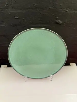 Denby Regency Green Round Flat Pizza Cake Cheese Serving Platter Plate 12.5"
