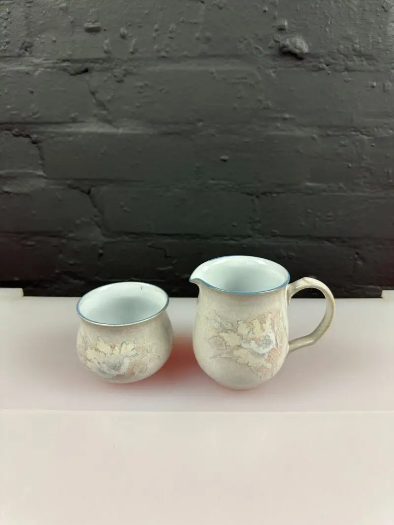 Denby Tasmin Half Pint Milk / Cream Jug 4" High and Open Sugar Bowl 3 Sets