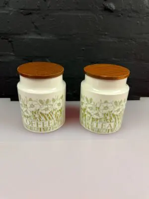 Hornsea Pottery Fleur Tea and Coffee Storage Jars 6" High