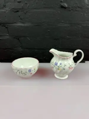 Johnson Brothers Summer Chintz Milk Jug 4.5" & Open Sugar Bowl 11 Sets Available