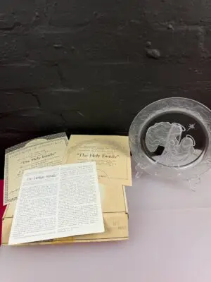 Morgantown Crystal Ireland Collectors Plate The Holy Family 9" Wide Box Certs