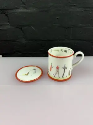 Portmeirion Up The Garden Path Mug 3.5" High and Coaster Set