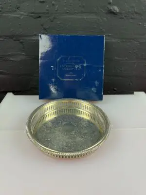 Readers Digest Vintage Silver Plated Gallery Tray With Box 1970’s 23 cm x 3.5 cm