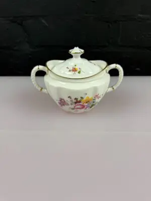 Royal Crown Derby Posies Handled Covered Lidded Sugar Bowl 2nd Quality 1989 LII
