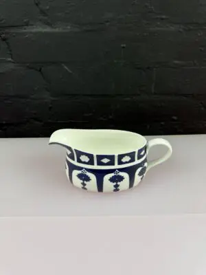 Royal Crown Derby Unfinished Imari 1128 Blue & White Oval Gravy Jug / Sauce Boat
