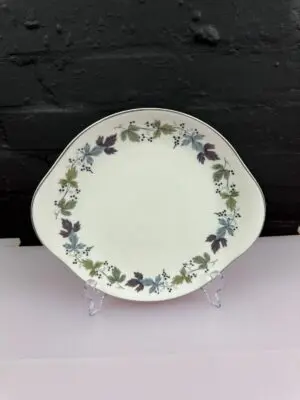 Royal Doulton Burgundy T.C1001 Eared Cake / Bread Plate 26 cm Wide