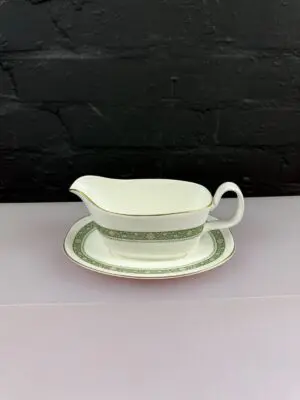 Royal Doulton Rondelay H5004 Gravy Boat Sauce Jug and Stand / Saucer Set