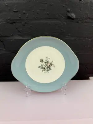 Royal Doulton Rose Elegans T.C. 1010 Eared Cake / Bread Plate 10.25" Wide