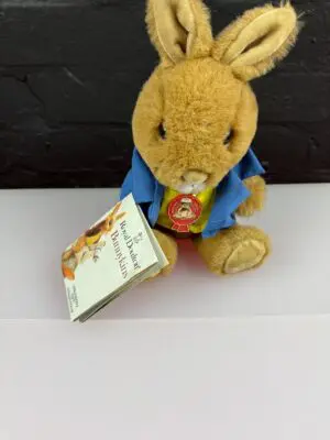 Vintage 1985 Royal Doulton Bunnykins Golden Bear Brown Rabbit Soft Plush Toy 9"