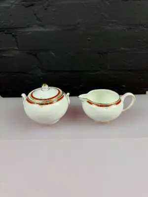 Wedgwood Colorado Squat Milk / Cream Jug 2.5" and Covered Sugar Bowl Set