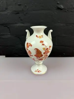 Wedgwood Golden Cockerel Handled Urn / Vase 21 cm High Gold Rim