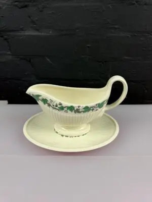 Wedgwood Stratford Gravy Boat / Sauce Jug and Stand / Drip Plate Set