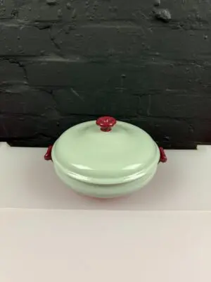 Wedgwood Windsor Grey Red Covered Vegetable Serving Dish / Tureen