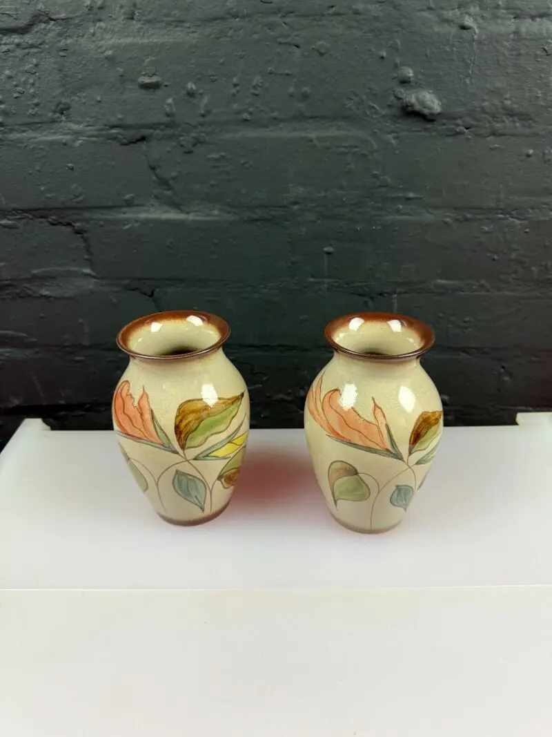 2 x Denby Bouquet Vases 16 cm High Pair