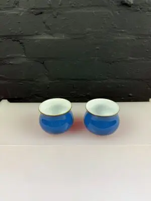 2 x Denby Imperial Blue Open Sugar Bowls