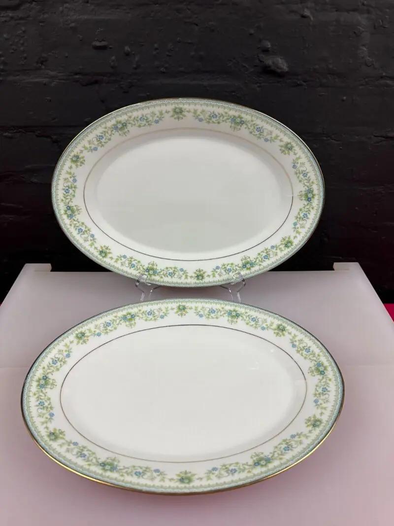 2 x Noritake Spring Meadow 2484 Oval Carving Serving Platter Plates 36 cm x 26cm