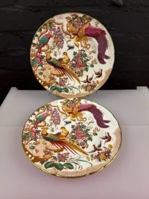 2 x Royal Crown Derby Olde Avesbury A.73 Dinner Plates 27 cm Set 2nd Quality