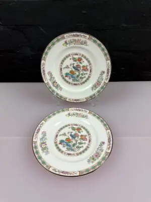 2 x Wedgwood Kutani Crane Tea / Side  Plates 15.5 cm Wide Set