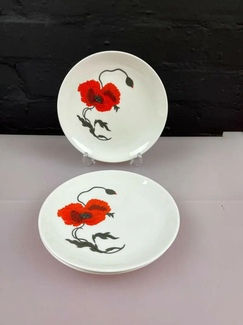 3 x Wedgwood Corn Poppy Tea / Side Plate 17 cm Wide Set