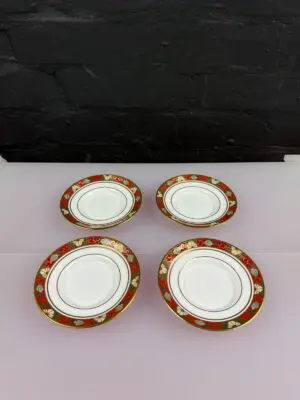 4 x Royal Crown Derby Cloisonne 1st Quality Replacement Coffee Cup Saucers 4.5"