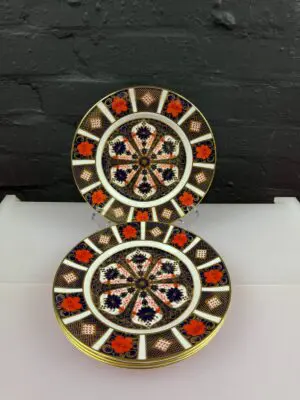 4 x Royal Crown Derby Old Imari 1128 Salad Plates 8.5" 22 cm Wide Set