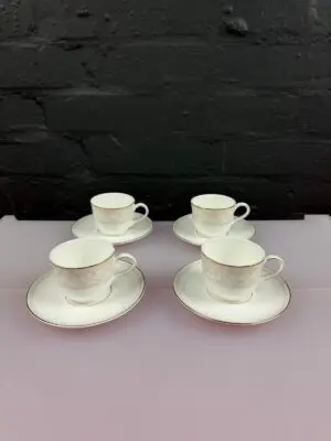4 x Royal Doulton 2005 Chiffon Coffee Cups and Saucers 2 Sets Available