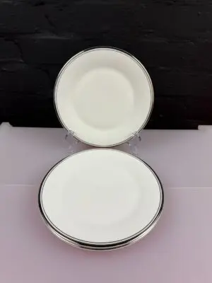 4 x Royal Doulton Platinum Concord H5048 Salad Plates 20.5 cm Wide Set