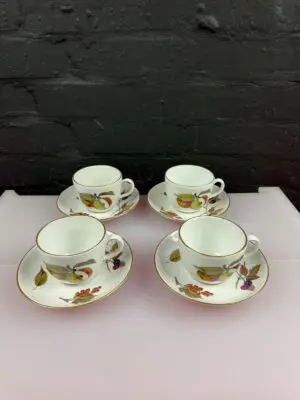4 x Royal Worcester Evesham Gold Tea Cups and Saucers 2 Sets Available