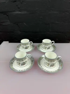 4 x Wedgwood Chinese Legend Small Coffee Cups and Saucers 2 Sets Available