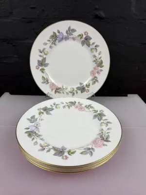 5 x Royal Worcester June Garland Dinner Plates 10.5" Wide Set