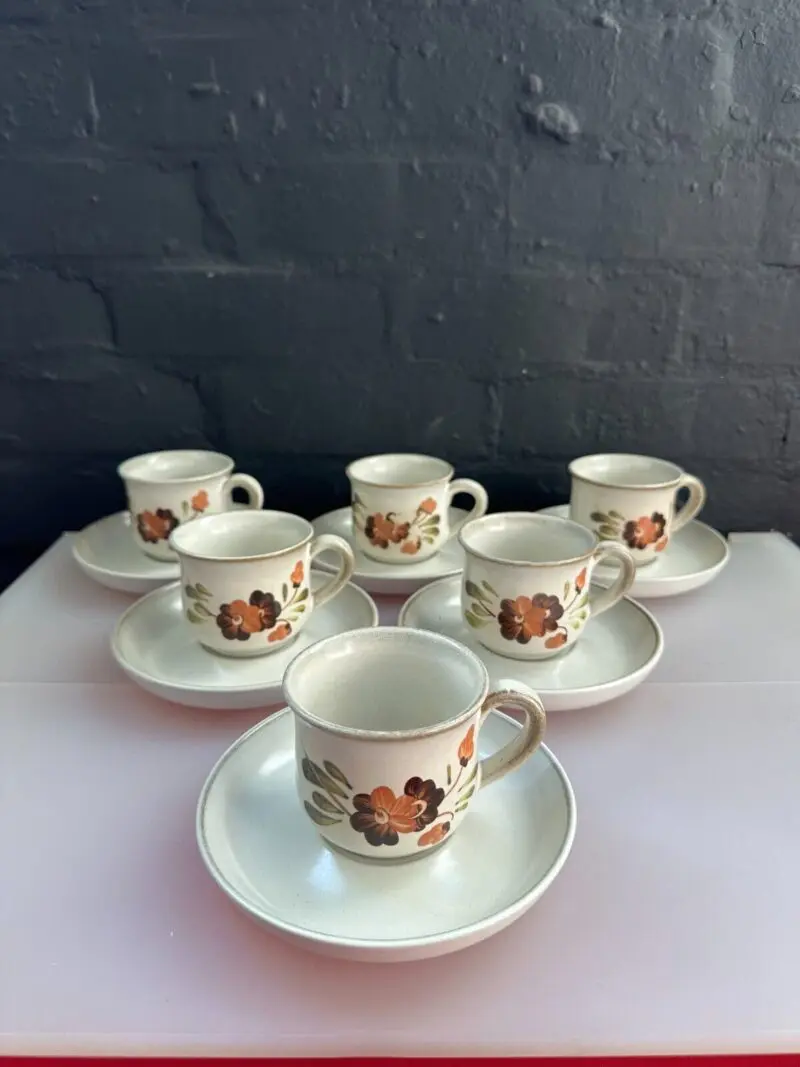 6 x Denby Serenade Coffee Cups and Saucers Set