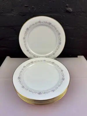 6 x Noritake Lilac Time 2483 Dinner Plates 27 cm Wide Set