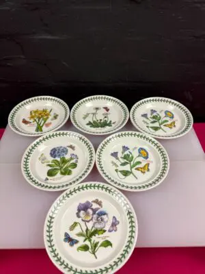 6 x Portmeirion Botanic Garden Tea / Side Plates 18.5 cm Wide Set